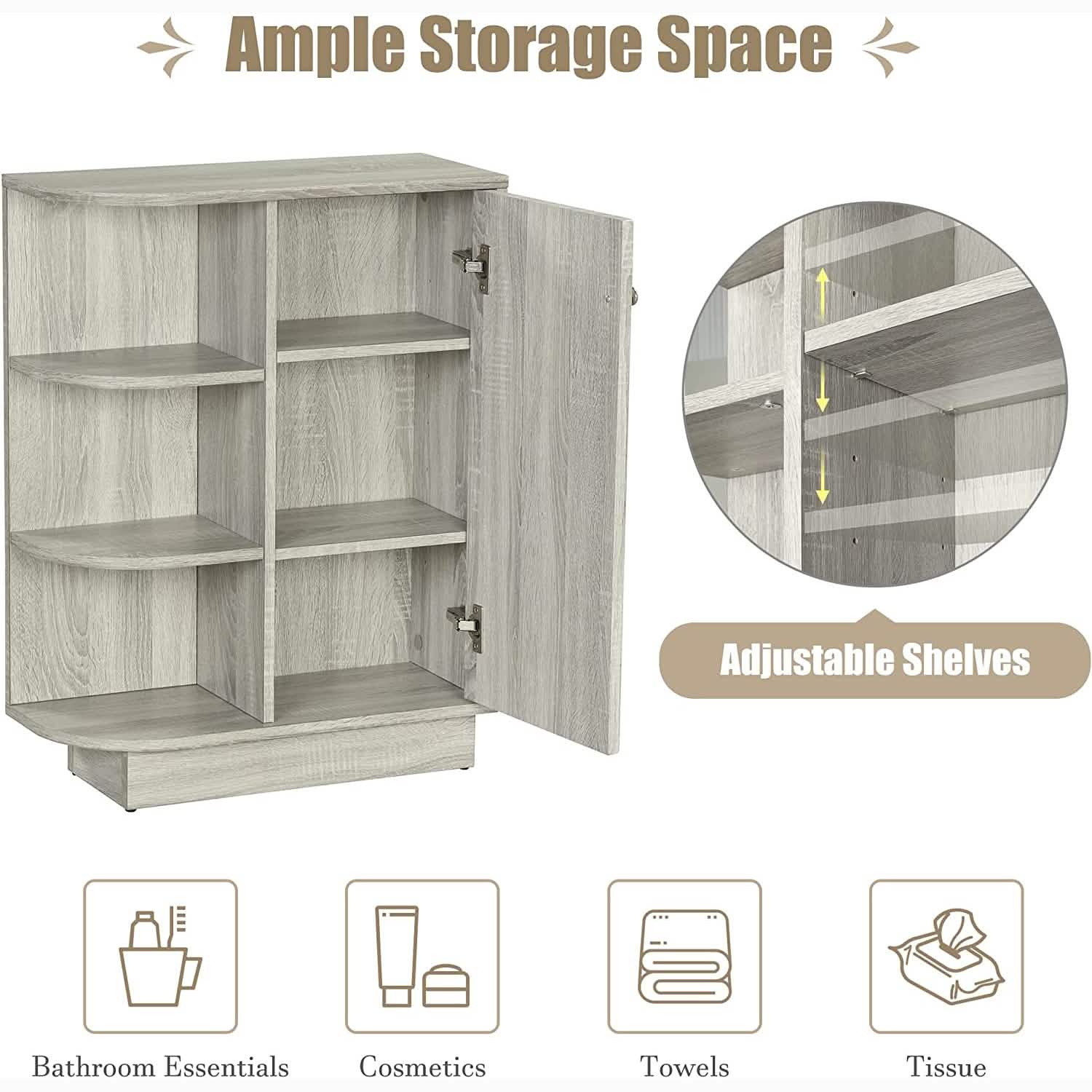 Freestanding Cabinet Bathroom Storage DailySale