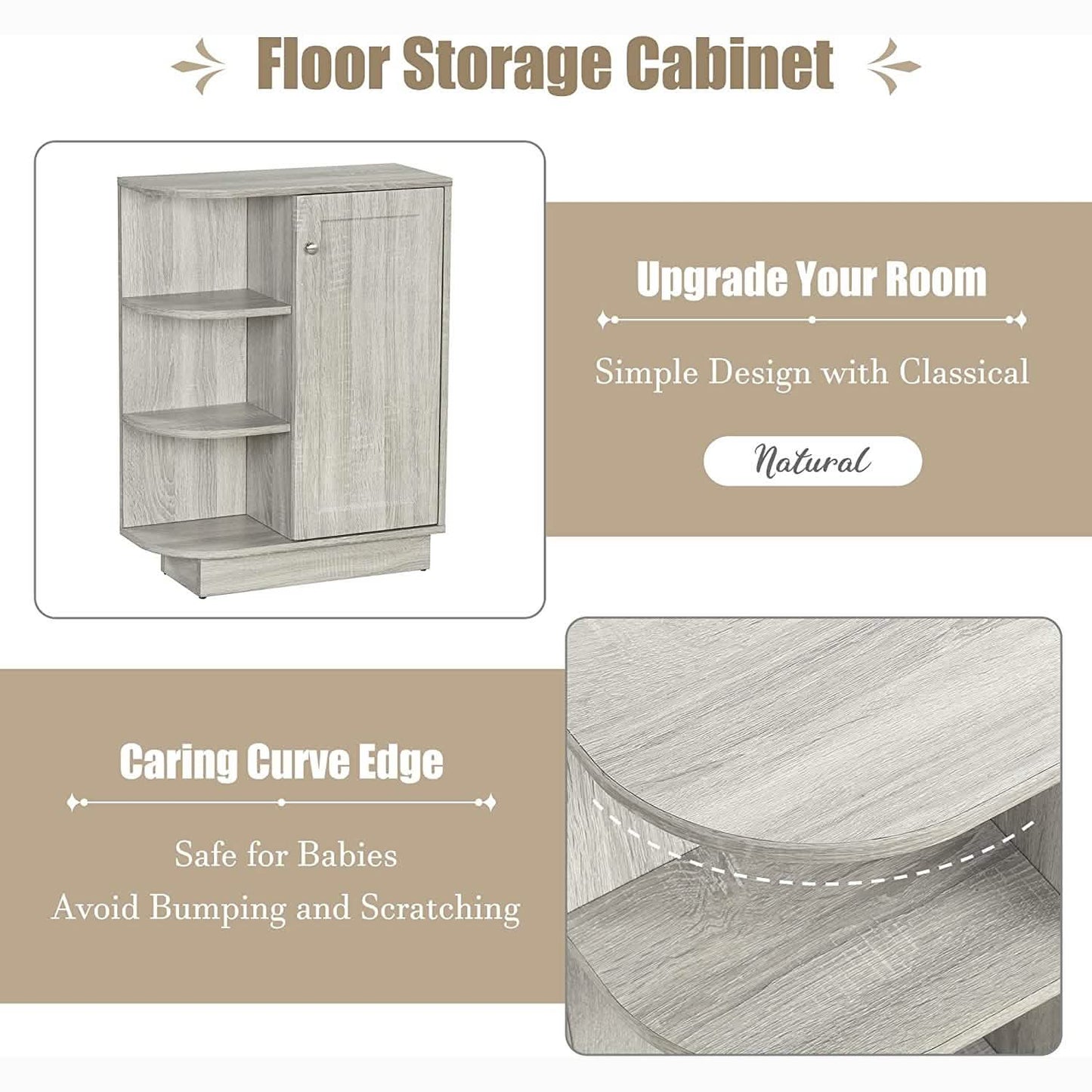 Freestanding Cabinet Bathroom Storage DailySale