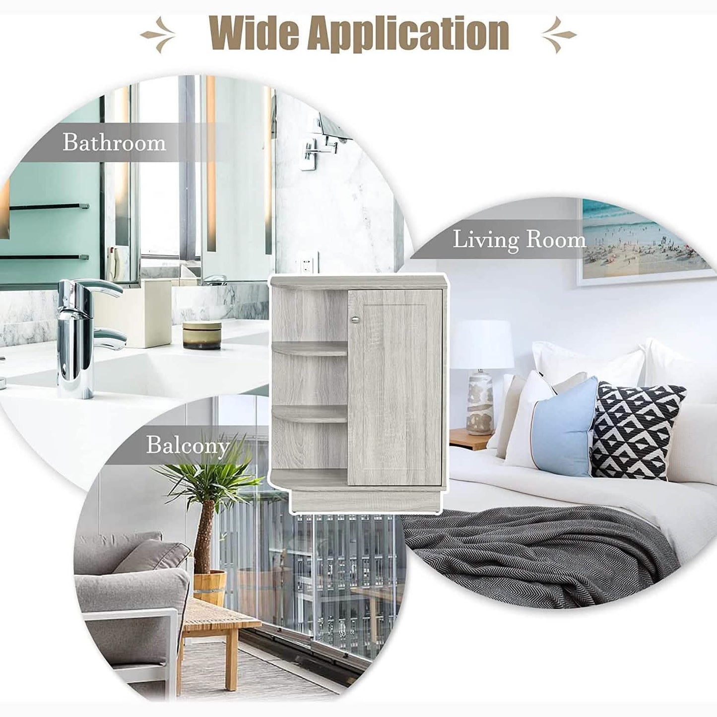 Freestanding Cabinet Bathroom Storage DailySale