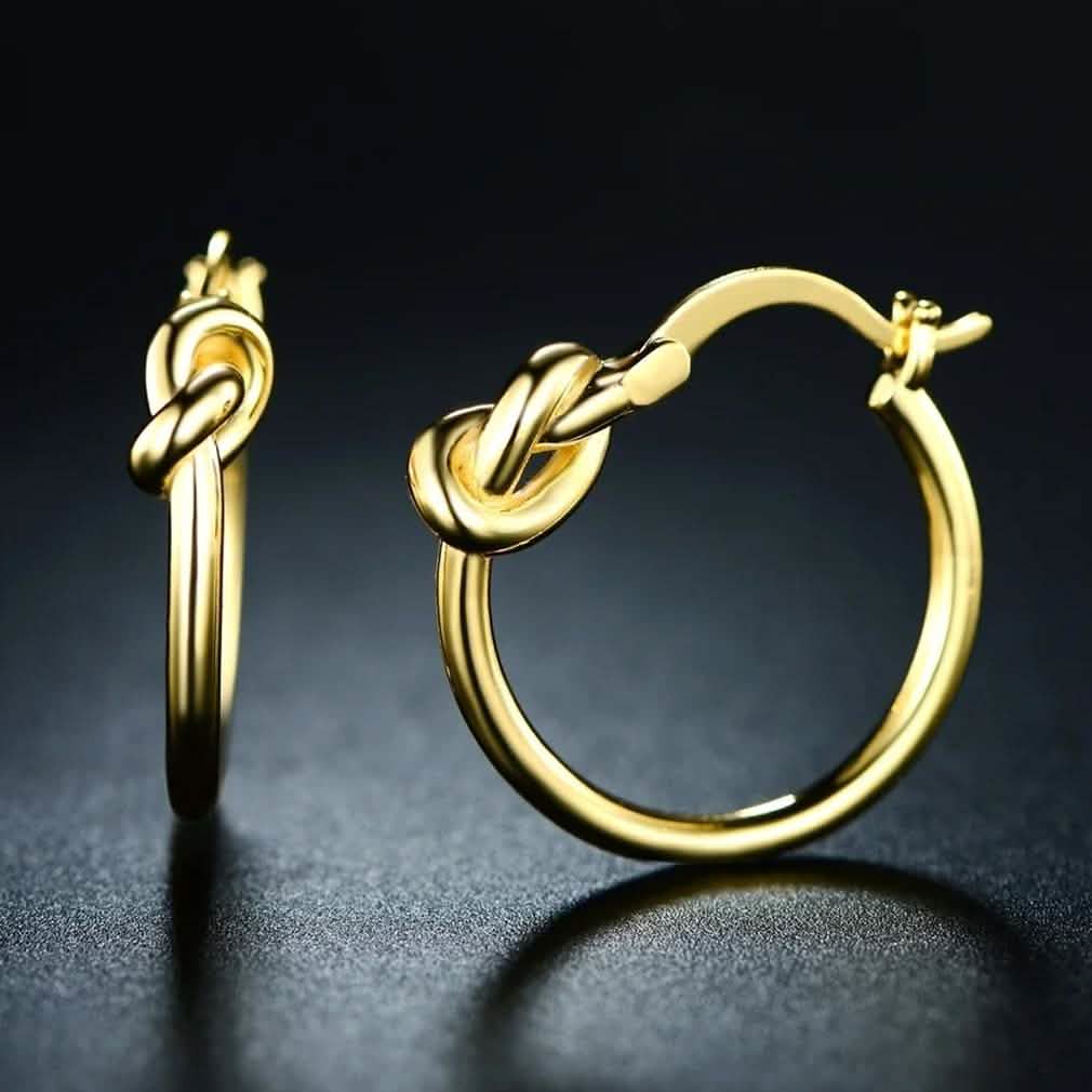 French Lock Knot Hoops in 18K Gold DailySale