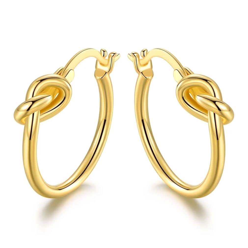 French Lock Knot Hoops in 18K Gold DailySale