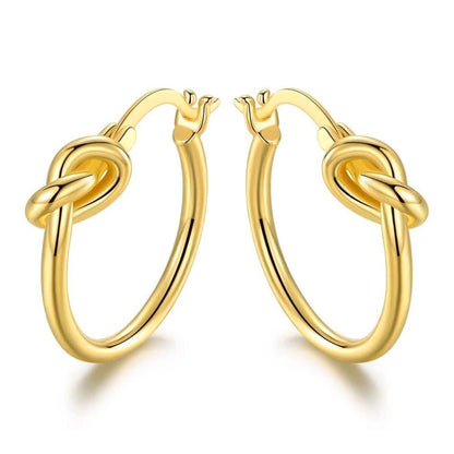 French Lock Knot Hoops in 18K Gold DailySale