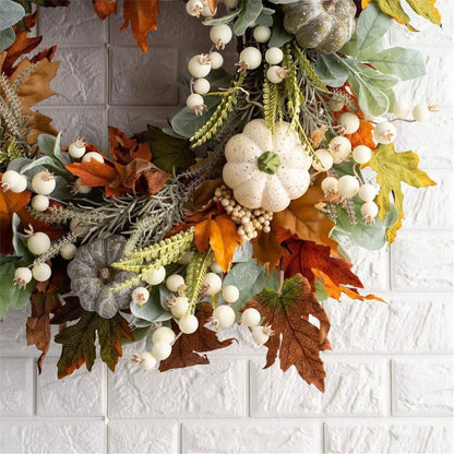 Front Door Autumn Pumpkin Maple Leaves Wreaths DailySale
