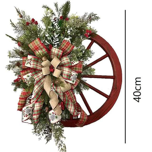 Front Door Wooden Vintage Winter Decorative Christmas Wreath DailySale