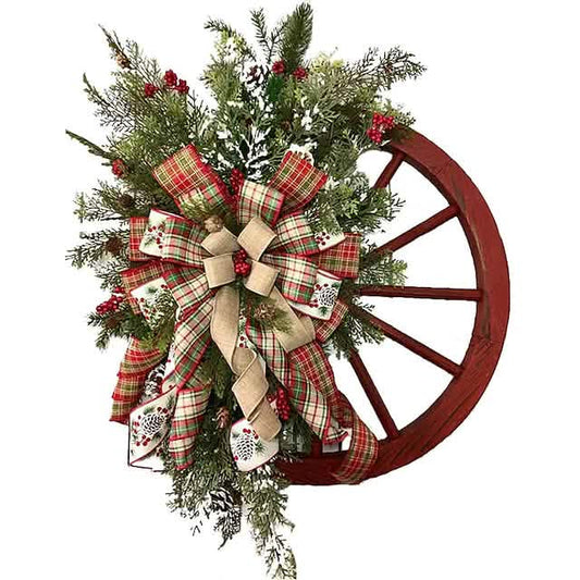 Front Door Wooden Vintage Winter Decorative Christmas Wreath DailySale