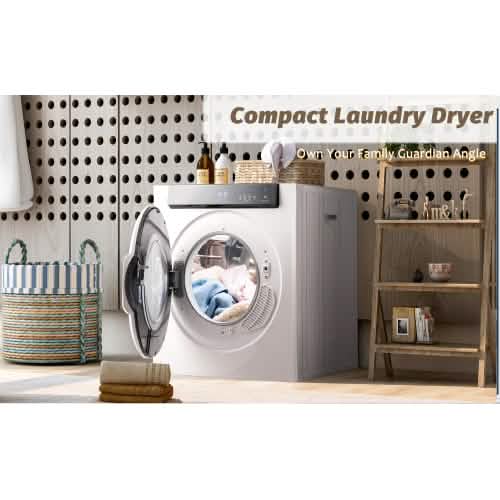 Front Load Laundry Dryer with Touch Screen Panel and Stainless Steel Tub DailySale