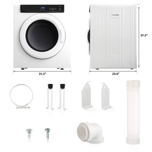 Front Load Laundry Dryer with Touch Screen Panel and Stainless Steel Tub DailySale