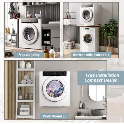 Front Load Laundry Dryer with Touch Screen Panel and Stainless Steel Tub DailySale
