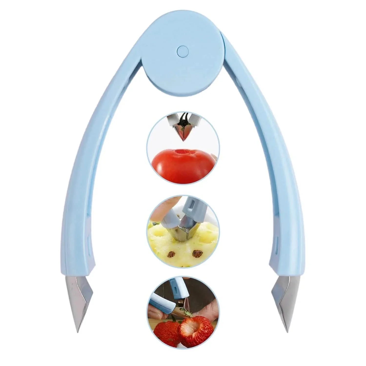 Fruit and Vegetable Stem Remover Strawberry Tomato Potato Pineapple Carrot Huller Corer Tweezers Tool Kitchen Gadget DailySale