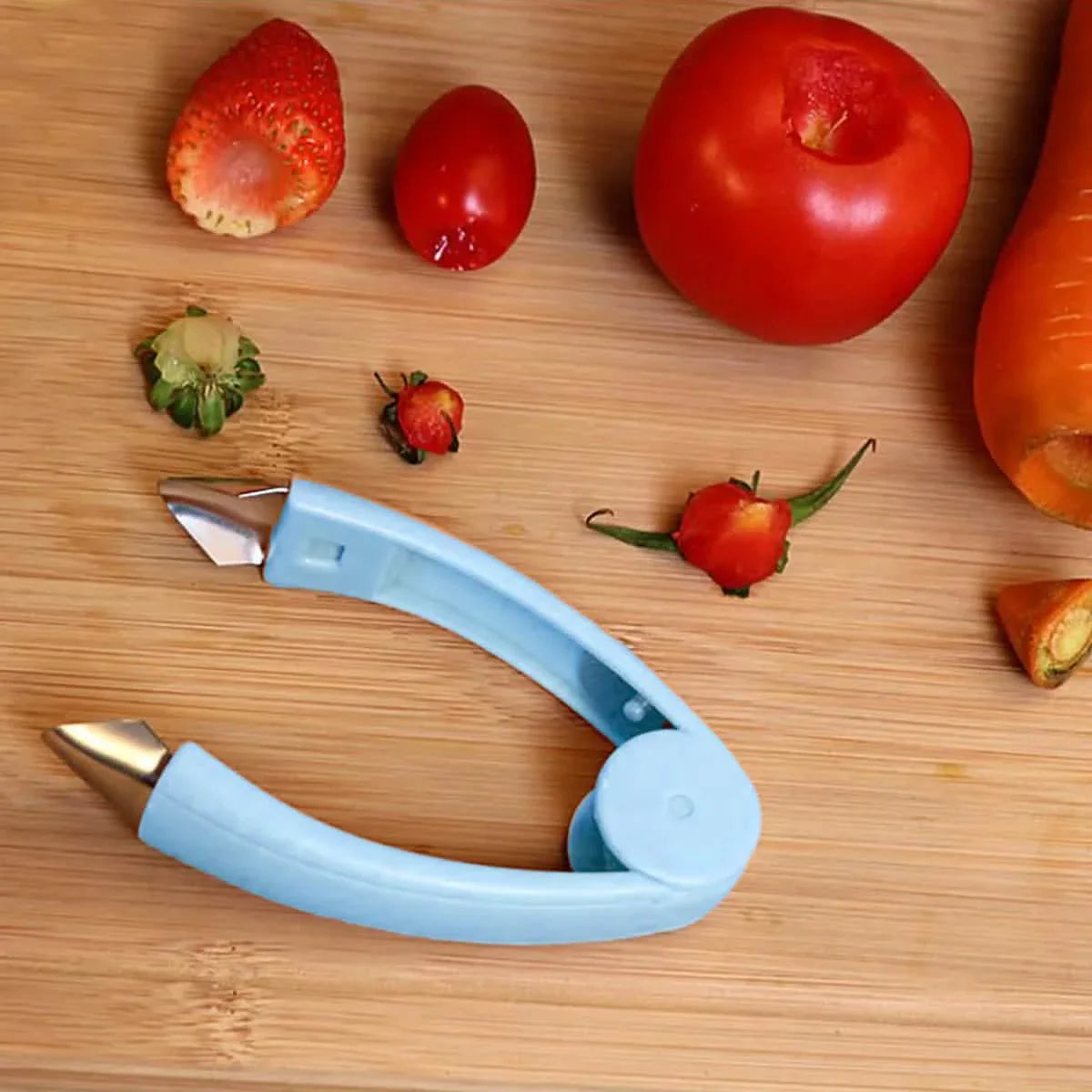 Fruit and Vegetable Stem Remover Strawberry Tomato Potato Pineapple Carrot Huller Corer Tweezers Tool Kitchen Gadget DailySale