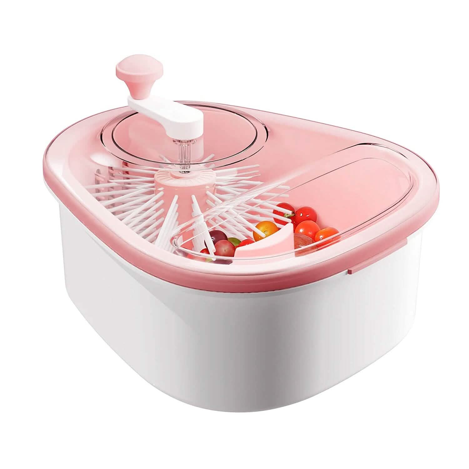 Fruit, Vegetable Manual Washing Spinner with Brush Hand Crank DailySale