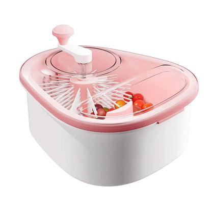 Fruit, Vegetable Manual Washing Spinner with Brush Hand Crank DailySale