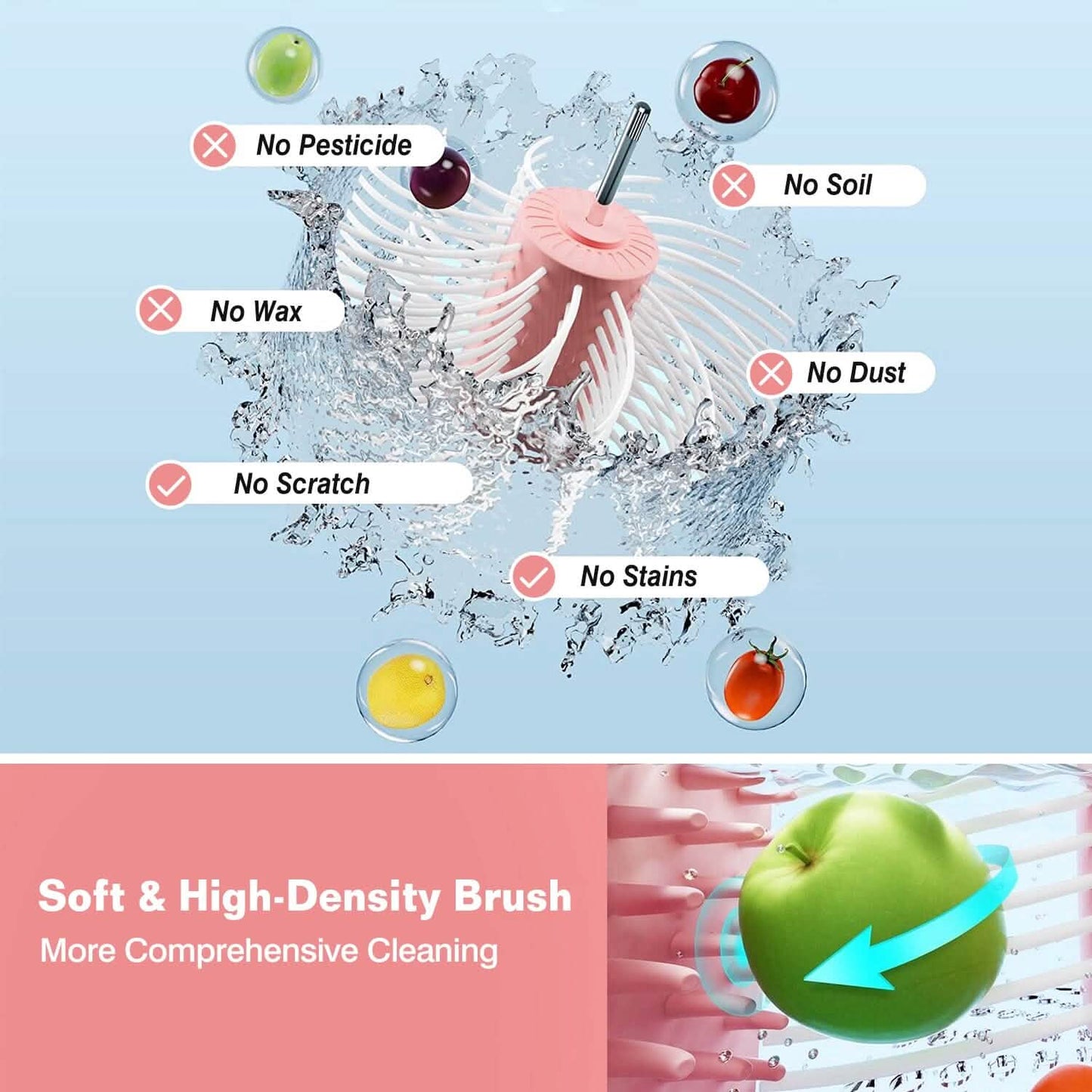 Fruit, Vegetable Manual Washing Spinner with Brush Hand Crank DailySale