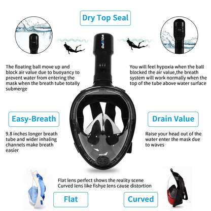 Full Face Mask Swimming Underwater Diving Snorkel Scuba DailySale