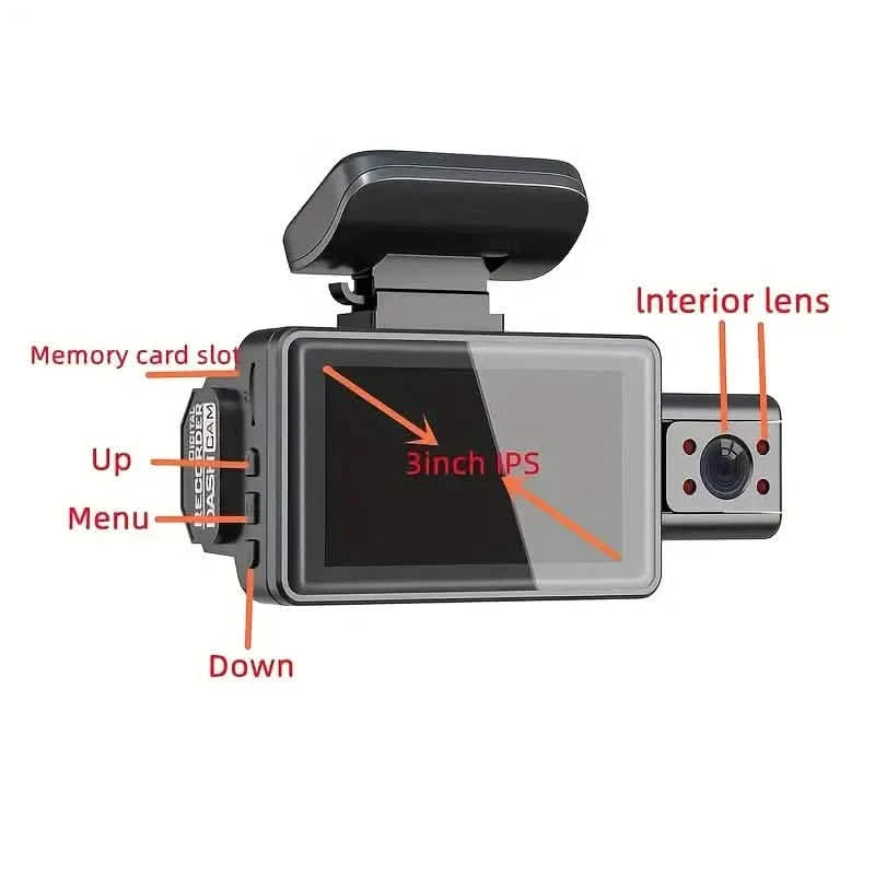 Full HD 1080P Dual Car Dash Cam Night Vision with Front and Inside view DailySale