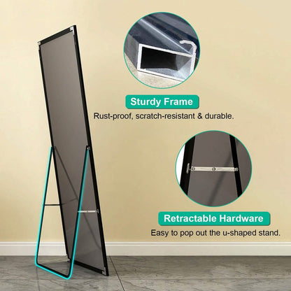 Full Length Mirror Aluminum Alloy Wall Mirror Free Standing Floor DailySale