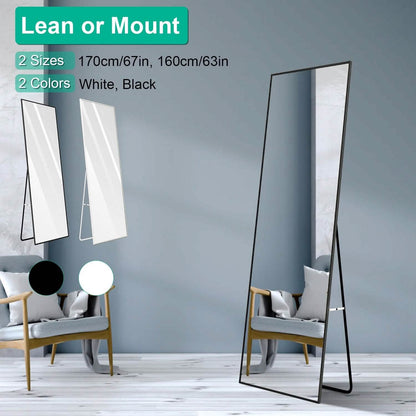 Full Length Mirror Aluminum Alloy Wall Mirror Free Standing Floor DailySale