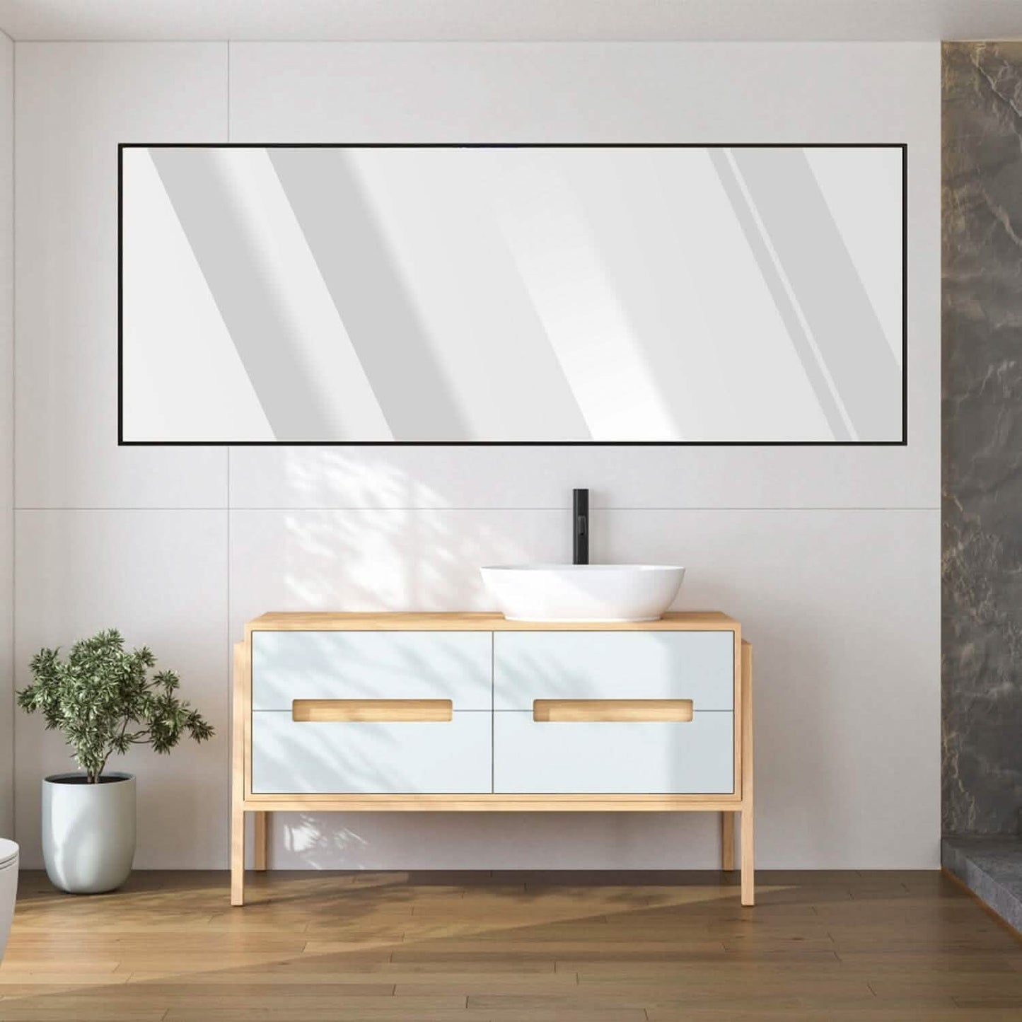 Full Length Mirror Aluminum Alloy Wall Mirror Free Standing Floor DailySale