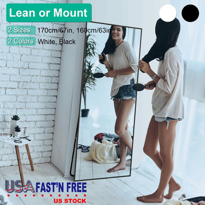 Full Length Mirror Aluminum Alloy Wall Mirror Free Standing Floor DailySale