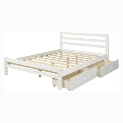 Full Platform Bed Frame with Two Storage Drawers DailySale