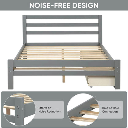 Full Platform Bed Frame with Two Storage Drawers DailySale