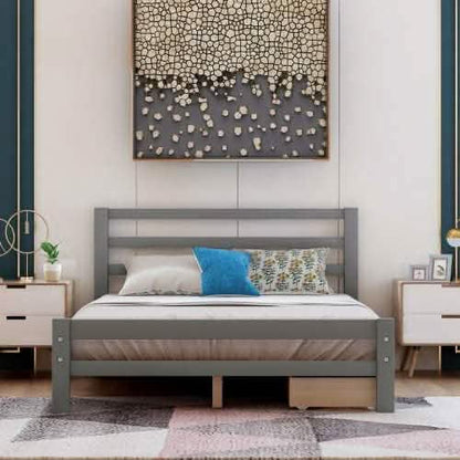 Full Platform Bed Frame with Two Storage Drawers DailySale