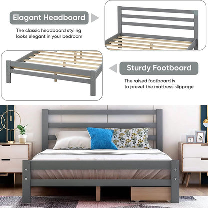 Full Platform Bed Frame with Two Storage Drawers DailySale