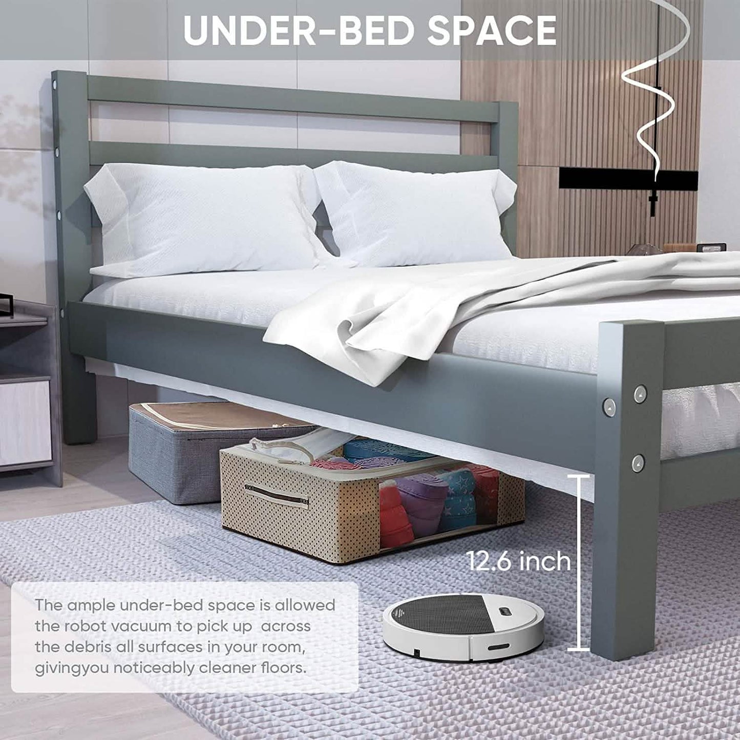 Full Platform Bed Frame with Two Storage Drawers DailySale