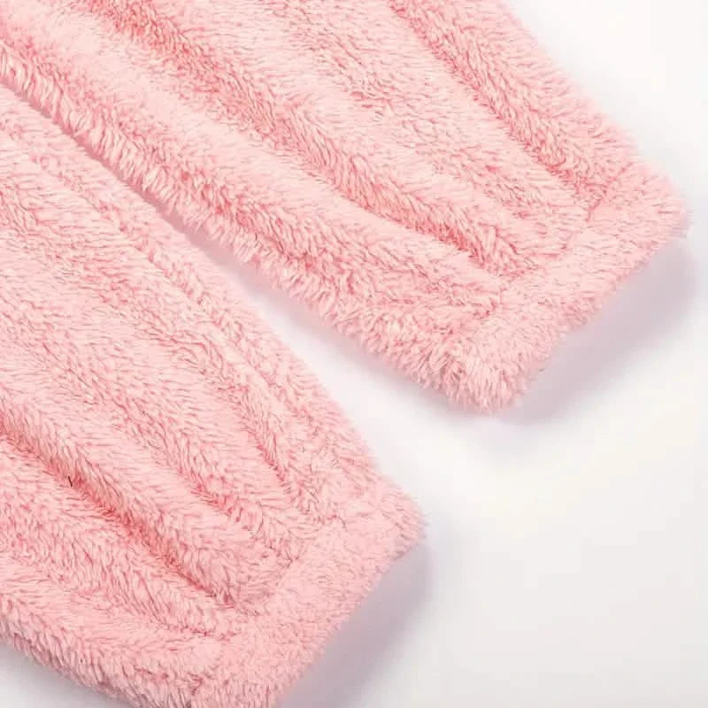 Fuzzy Hooded Pajama Jumpsuit For Music Festival, Long Sleeve Zipper Lingerie & Sleepwear DailySale