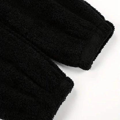 Fuzzy Hooded Pajama Jumpsuit For Music Festival, Long Sleeve Zipper Lingerie & Sleepwear DailySale