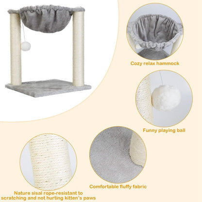 Fuzzy Kitten Scratching Post with Hammock DailySale