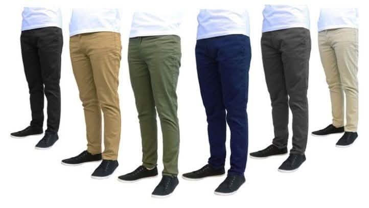 Galaxy by Harvic Men's Slim Fit Cotton Stretch Chinos - Assorted Sizes DailySale