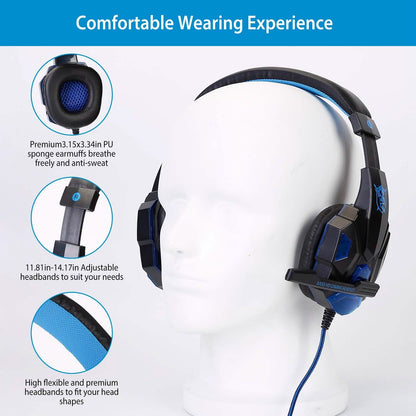 Gaming Headsets Stereo Bass Over Ear Headphones with LED Light Earmuff DailySale