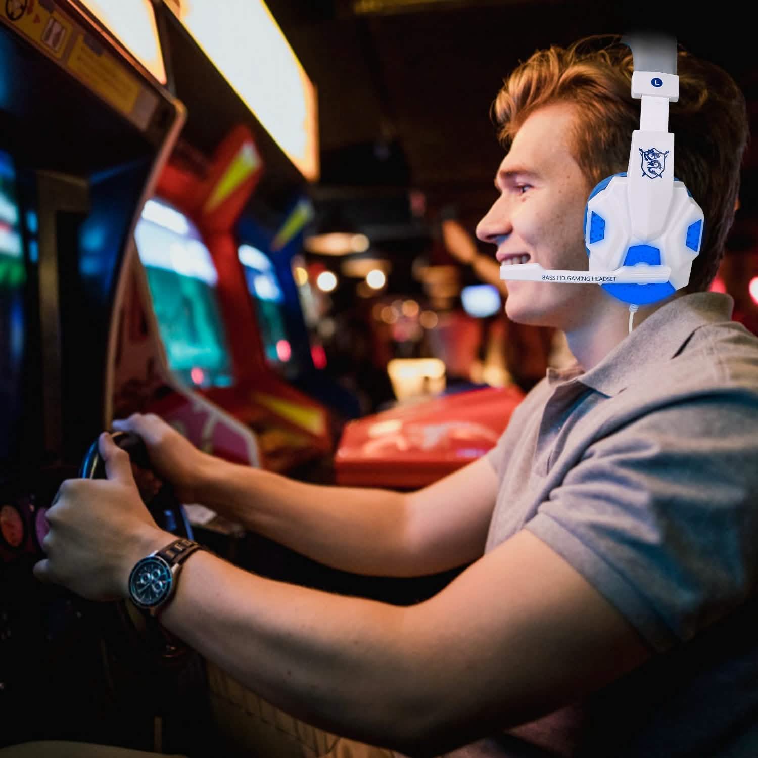 Gaming Headsets Stereo Bass Over Ear Headphones with LED Light Earmuff DailySale