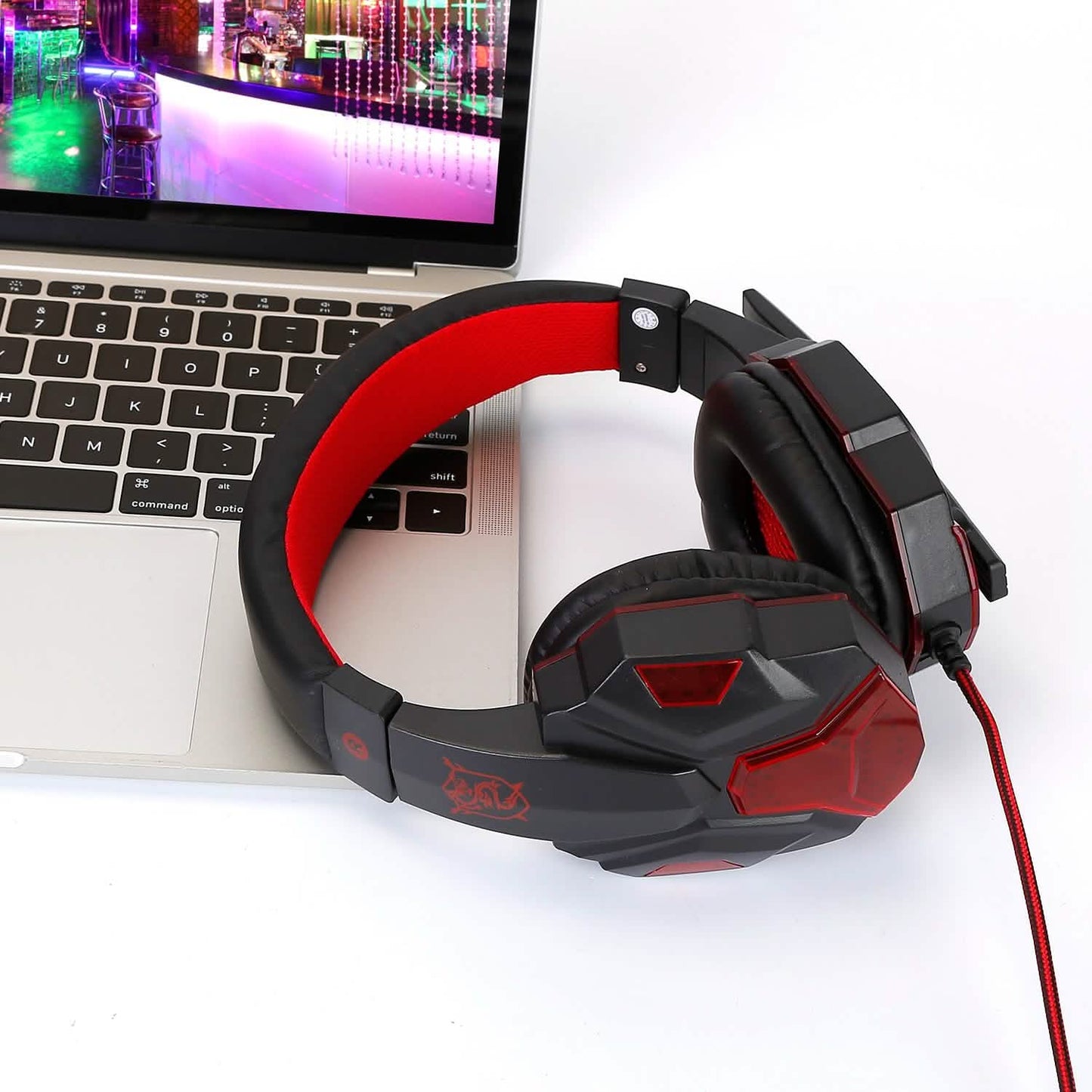 Gaming Headsets Stereo Bass Over Ear Headphones with LED Light Earmuff DailySale