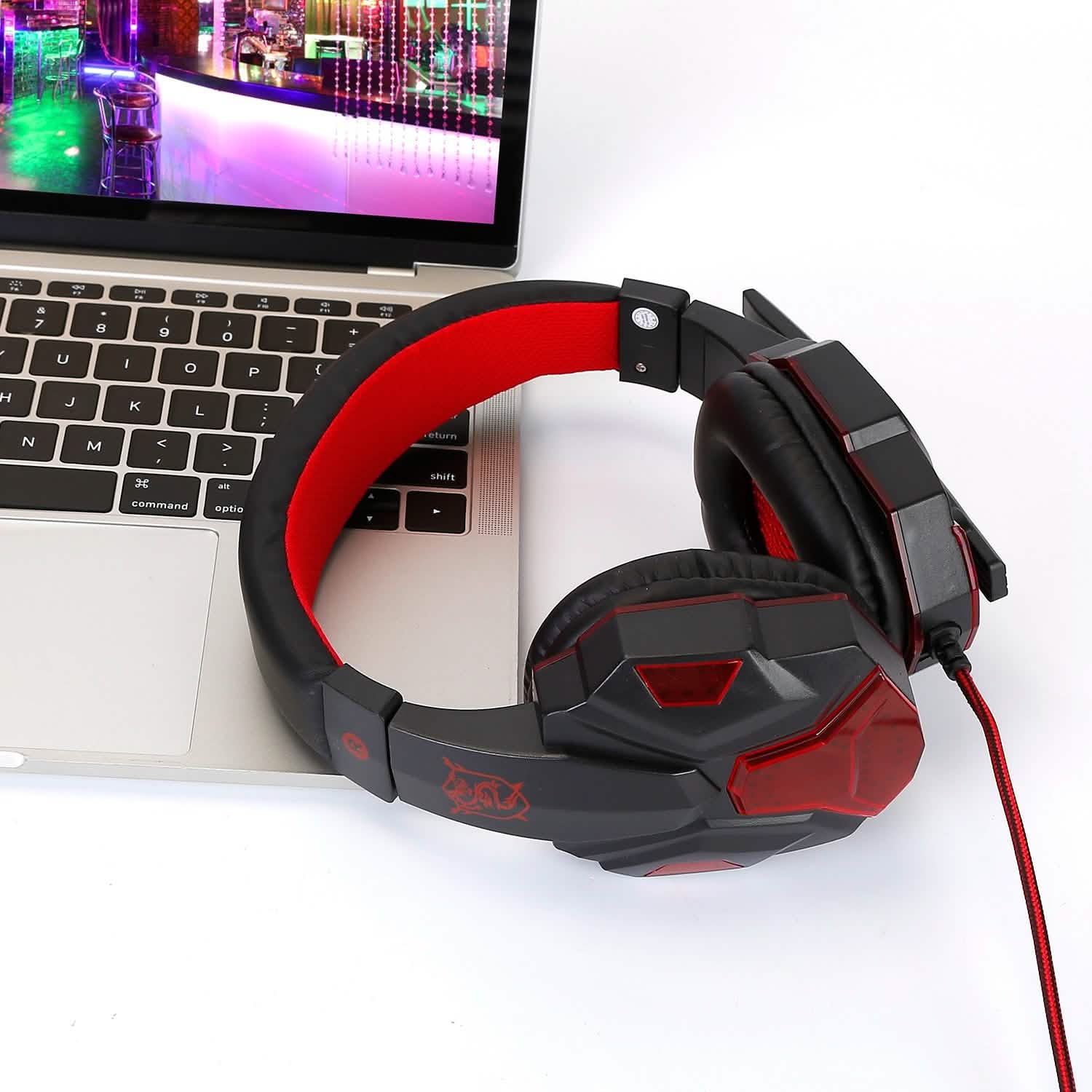 Gaming Headsets Stereo Bass Over Ear Headphones with LED Light Earmuff DailySale