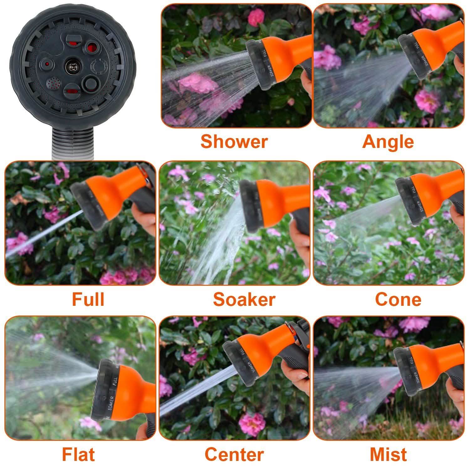 Garden Hose Nozzle Water Spray Gun 8 Adjustable Patterns DailySale