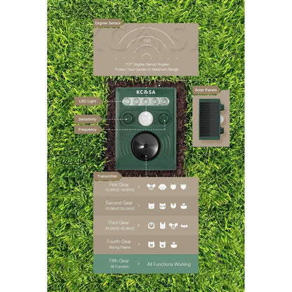 Garden Ultrasonic PIR Sensor Solar Animal Dispeller DailySale