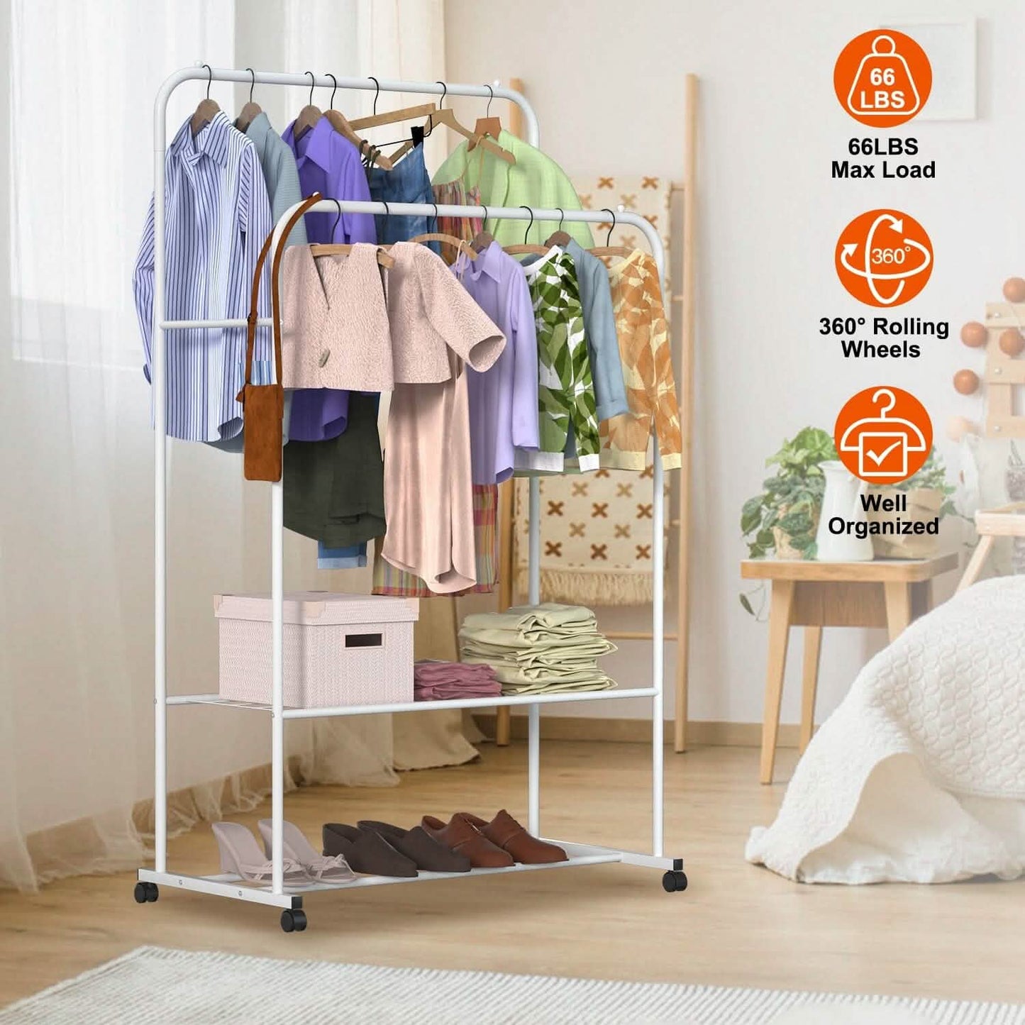 Garment Hanging Rack Clothing Organizer DailySale