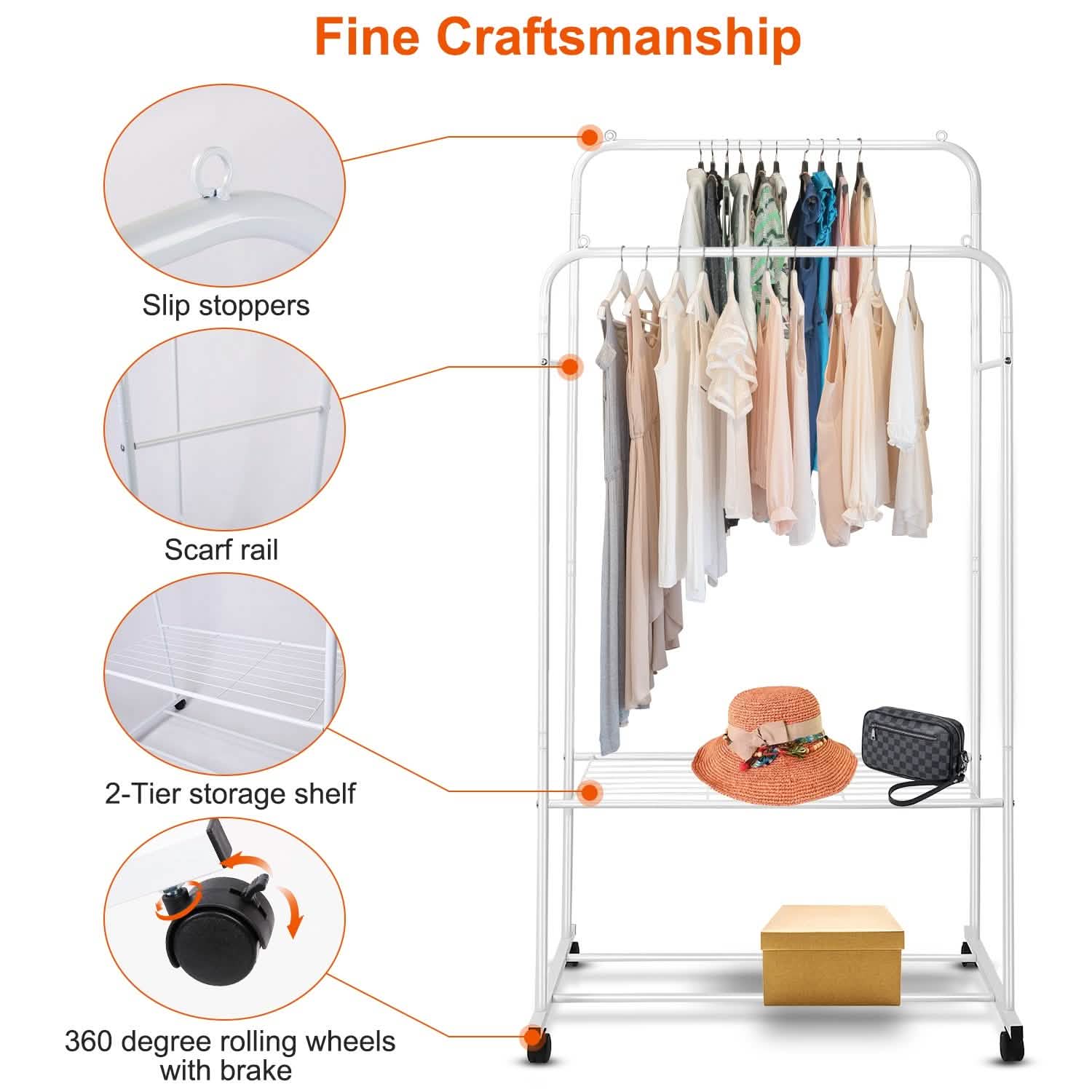 Garment Hanging Rack Clothing Rail Organizer DailySale