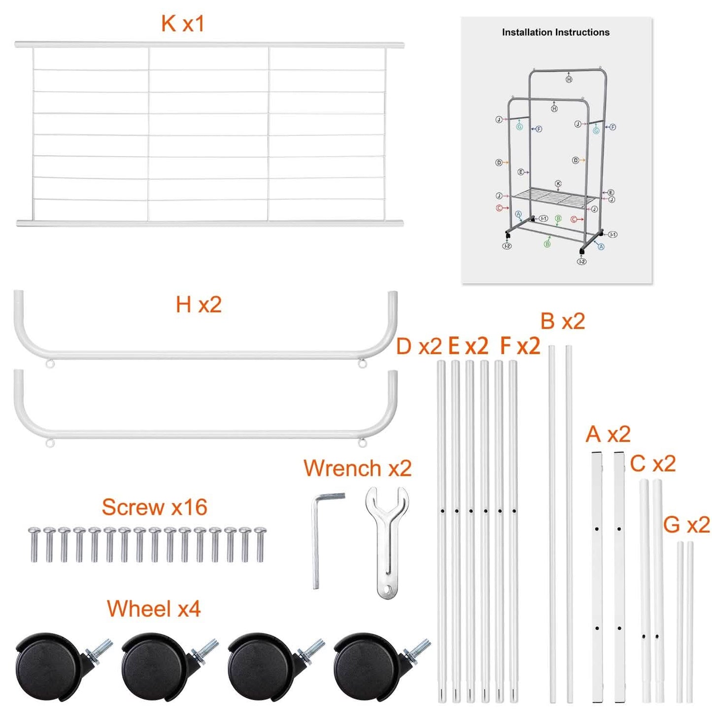 Garment Hanging Rack Clothing Rail Organizer DailySale