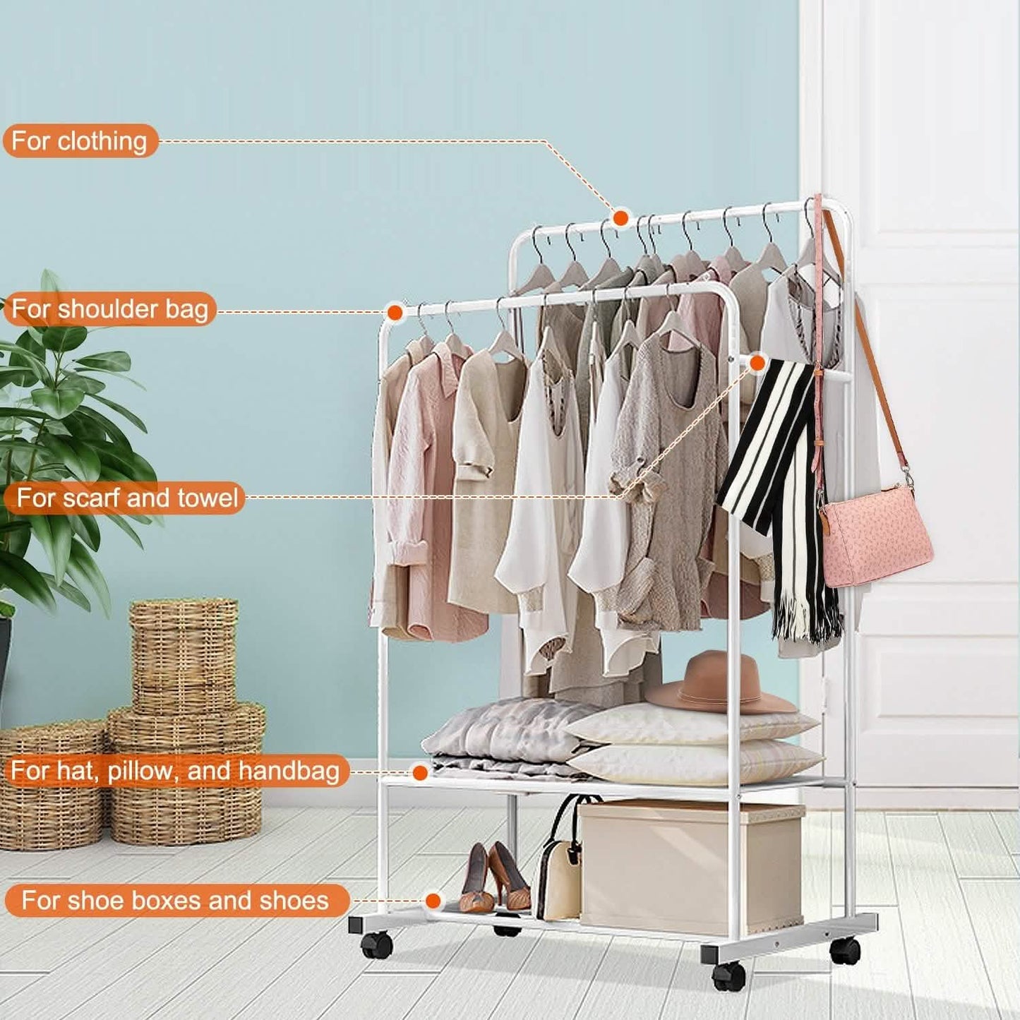 Garment Hanging Rack Clothing Rail Organizer DailySale