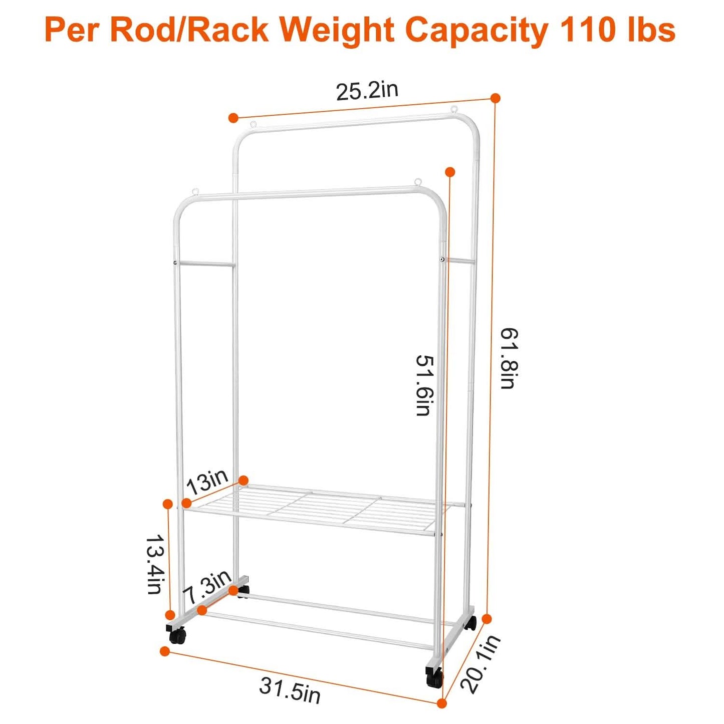 Garment Hanging Rack Clothing Rail Organizer DailySale