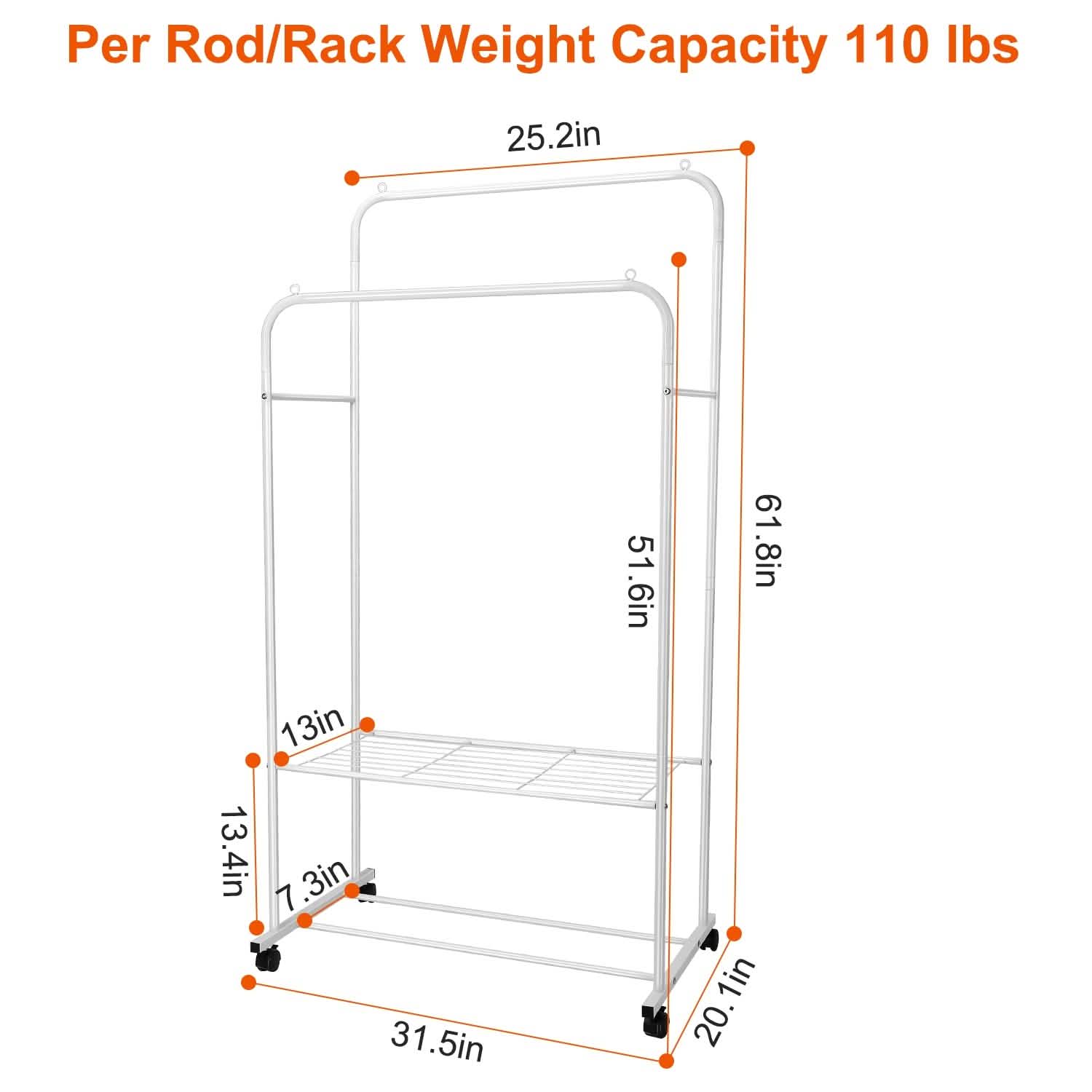 Garment Hanging Rack Clothing Rail Organizer DailySale