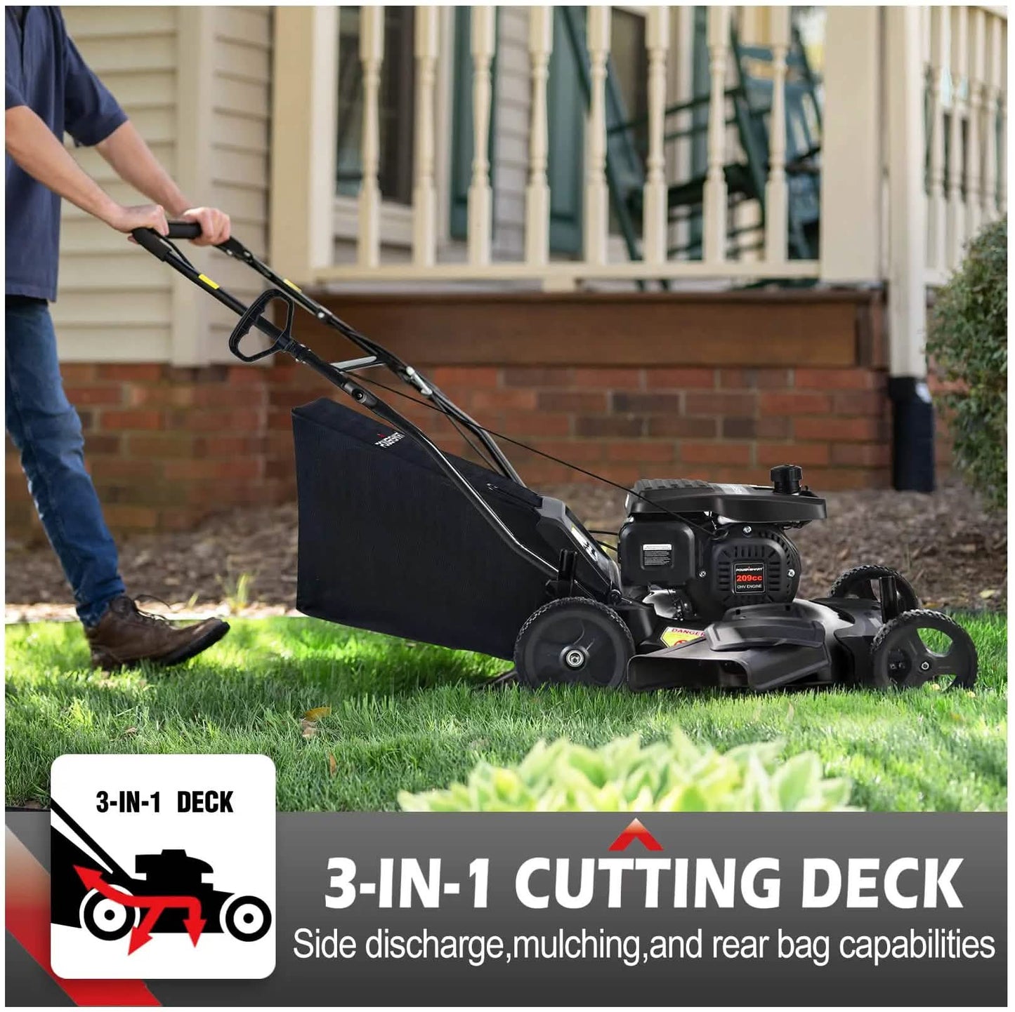 Gas Powered Self-Propelled Lawn Mower DailySale