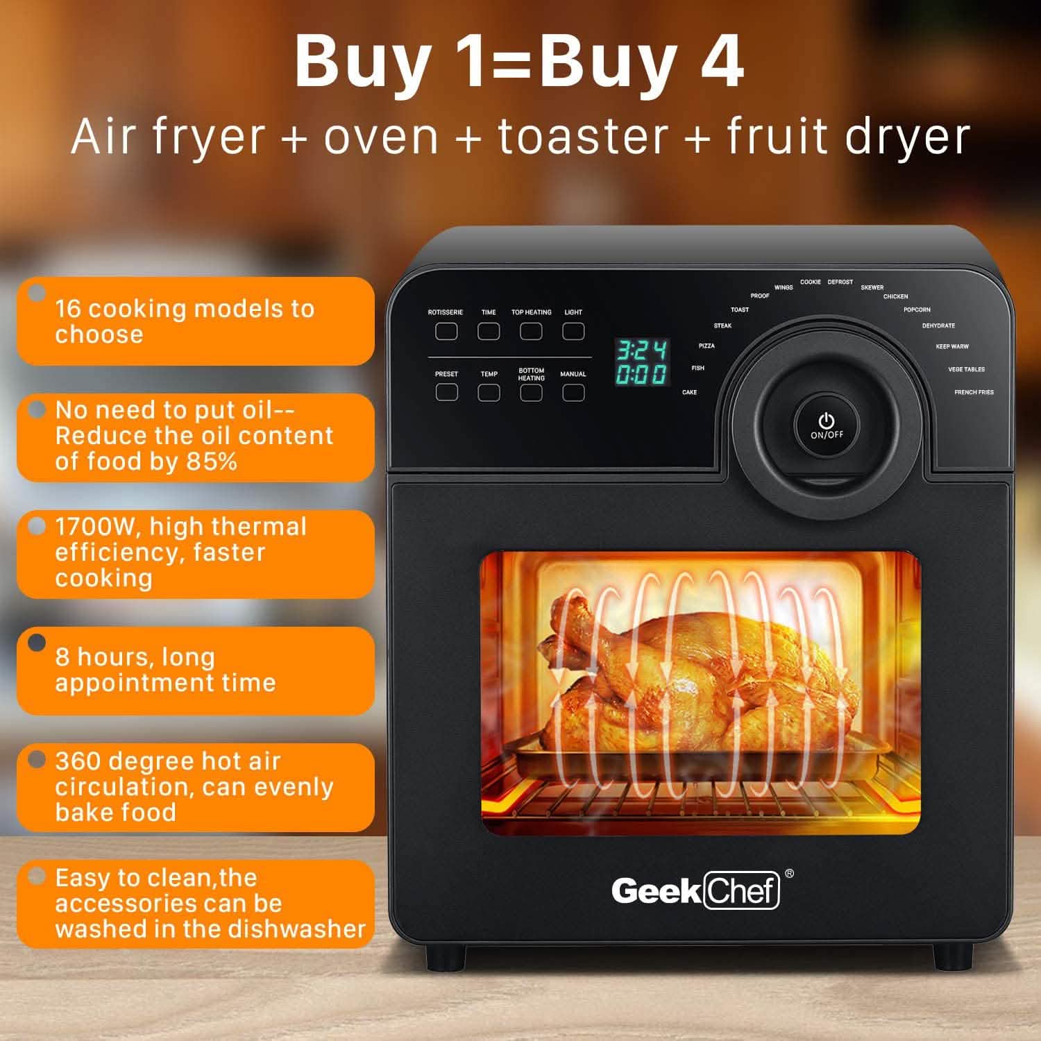 Geek Chef Electric Air Fryer Oven DailySale