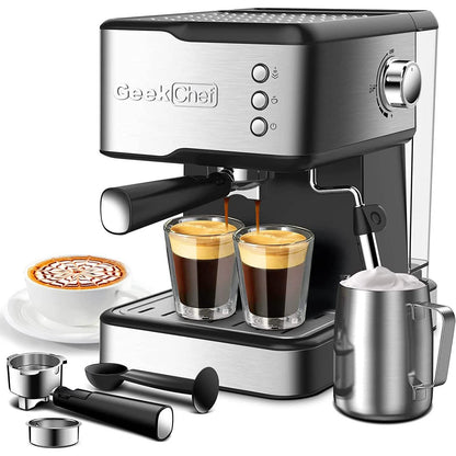 Geek Chef Espresso Machine Coffee with Milk Frother Steam Wand DailySale
