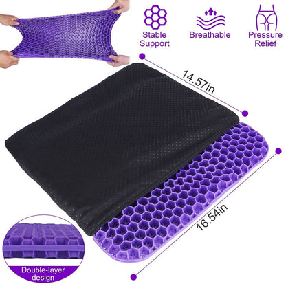 Gel Seat Cushion Non-Slip Breathable Honeycomb Sitting Cushion Pressure Pad DailySale