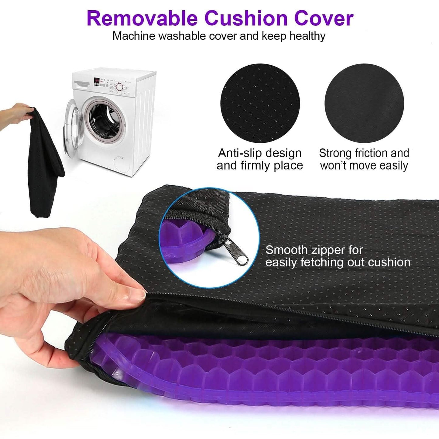 Gel Seat Cushion Non-Slip Breathable Honeycomb Sitting Cushion Pressure Pad DailySale