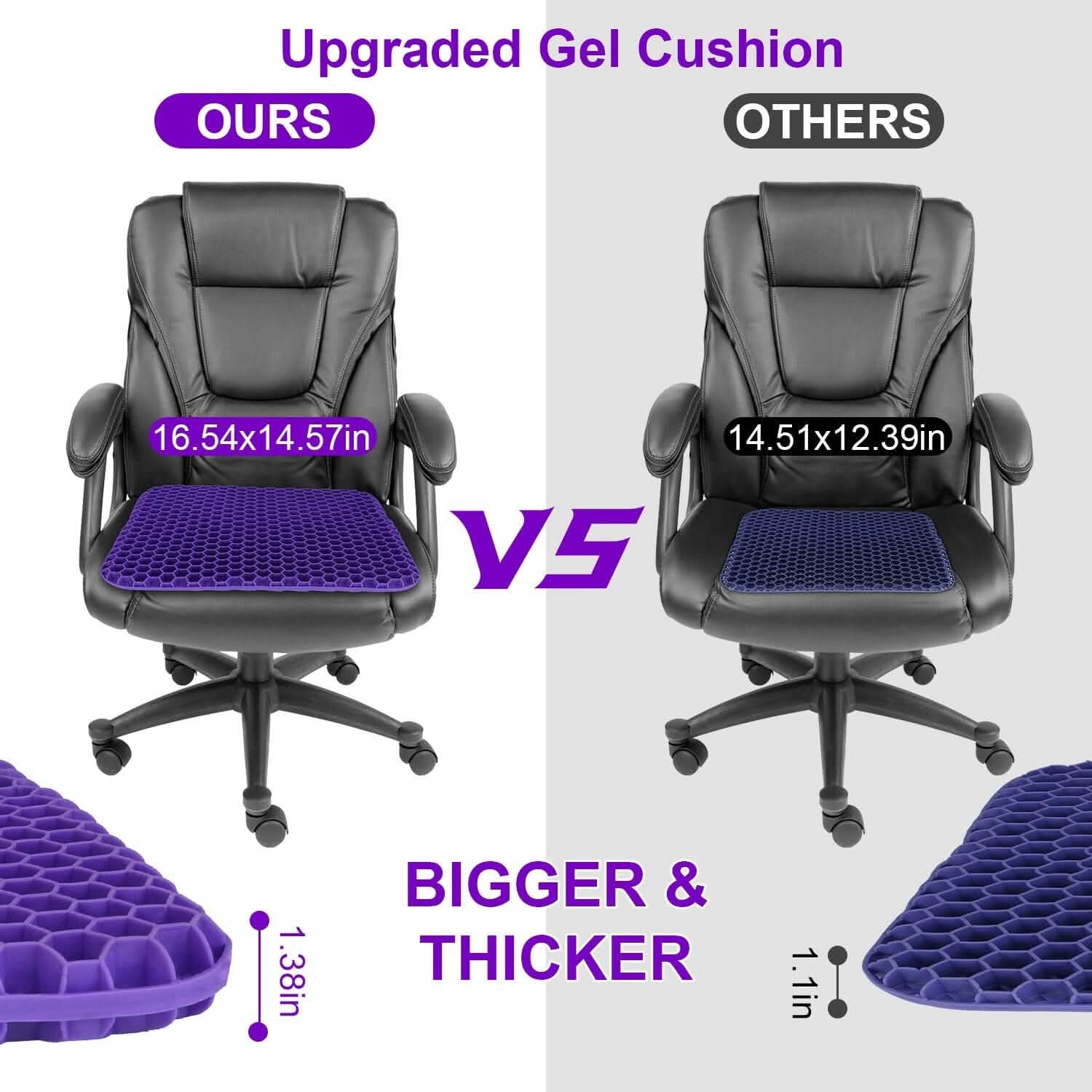 Gel Seat Cushion Non-Slip Breathable Honeycomb Sitting Cushion Pressure Pad DailySale